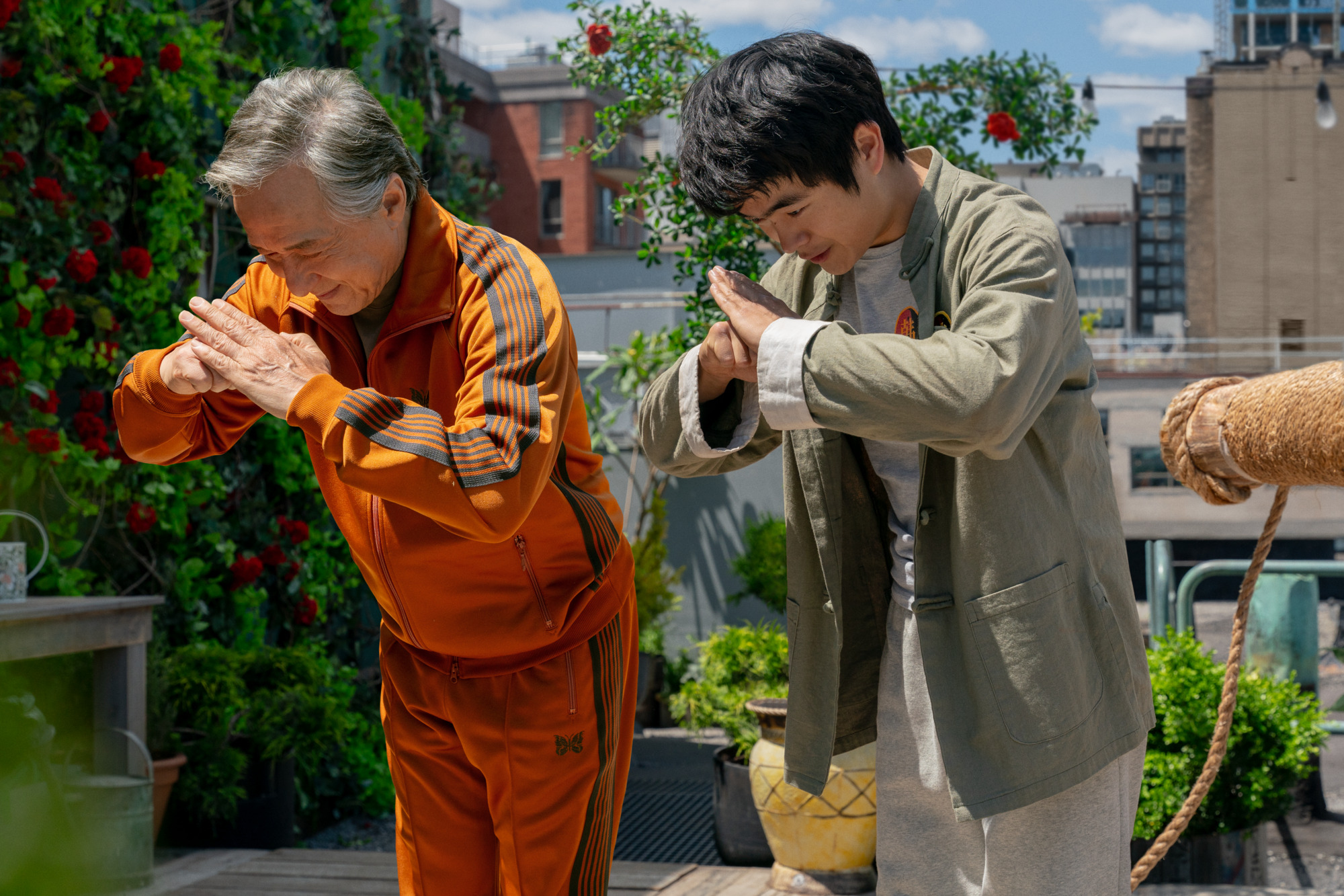 (L-R) Jackie Chan and Ben Wang in Columbia Pictures KARATE KID: LEGENDS